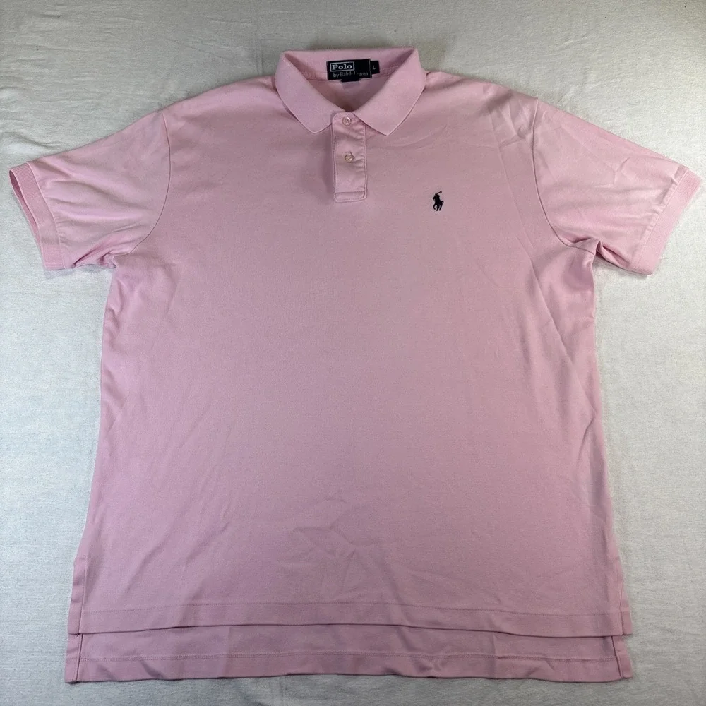 Polo Ralph Lauren Pink Short Sleeve Polo L 100% Cotton Logo Shirt